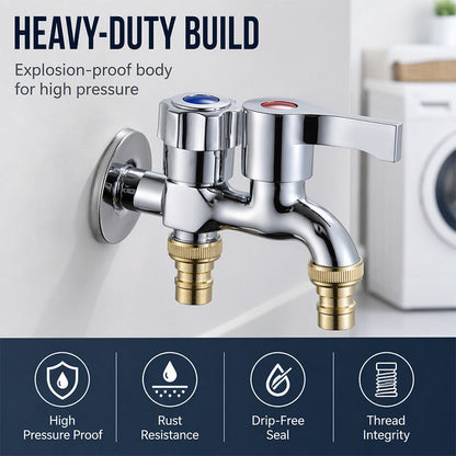 Dual-Outlet Washing Machine Faucet