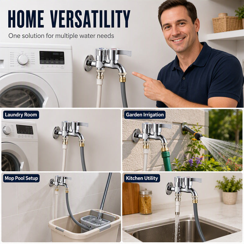 Dual-Outlet Washing Machine Faucet