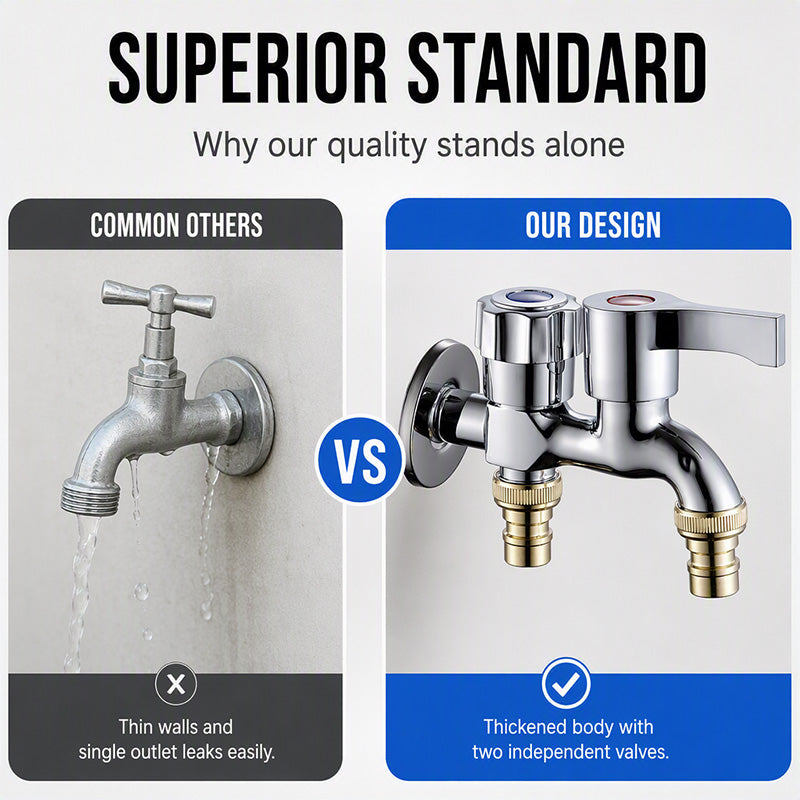 Dual-Outlet Washing Machine Faucet