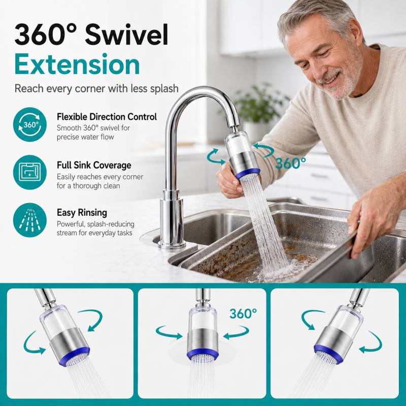 🥳HOT SALE! 360° Swivel Kitchen Faucet Filter💧✨