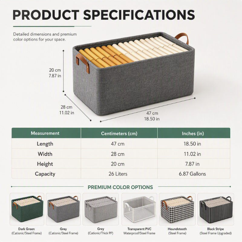 Foldable Storage Basket with Handles