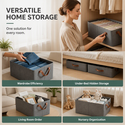 Foldable Storage Basket with Handles