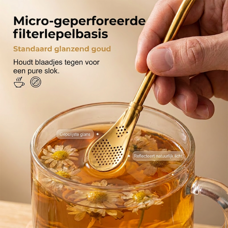 2-in-1 tea filter, spoon and straw