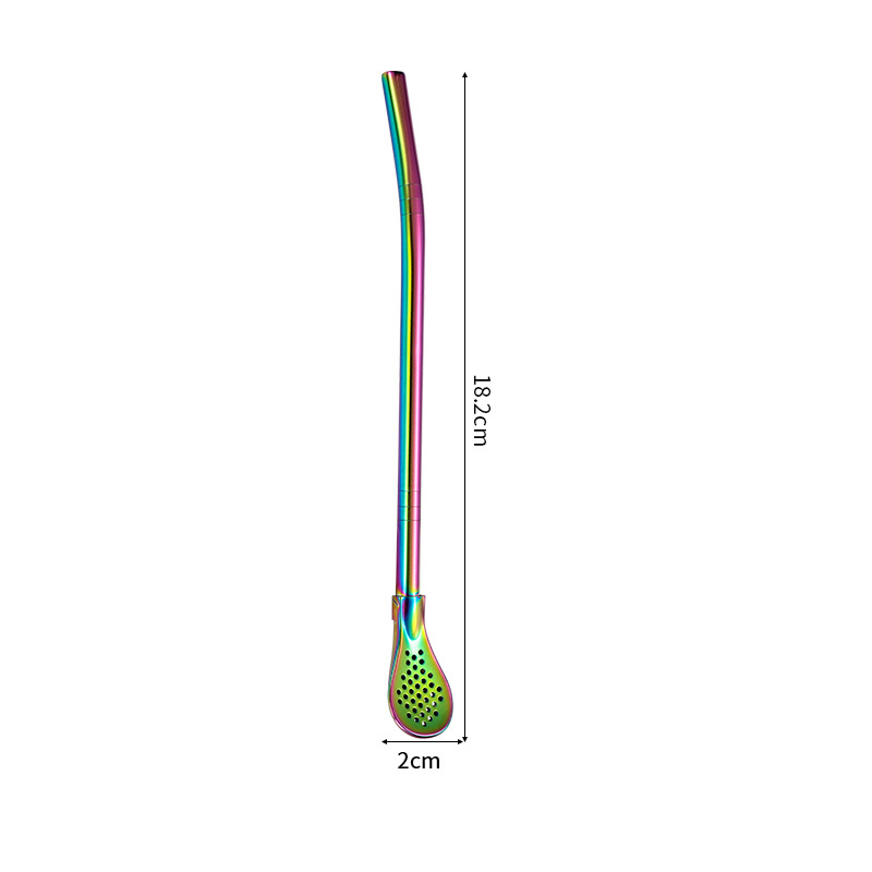 2-in-1 tea filter, spoon and straw