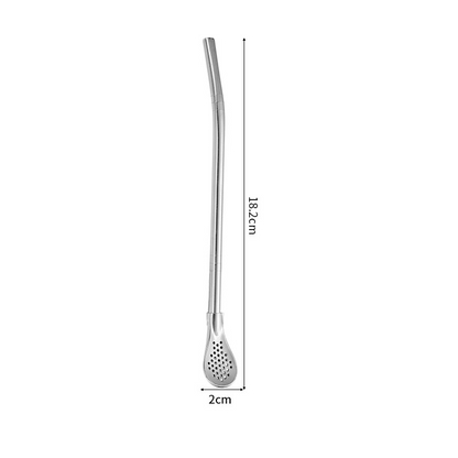 2-in-1 tea filter, spoon and straw