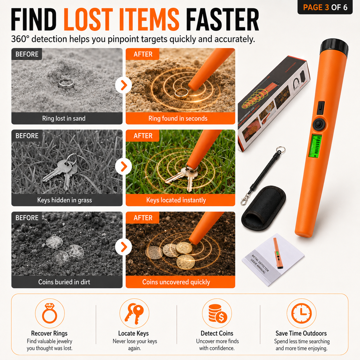High Sensitivity Handheld Metal Detector