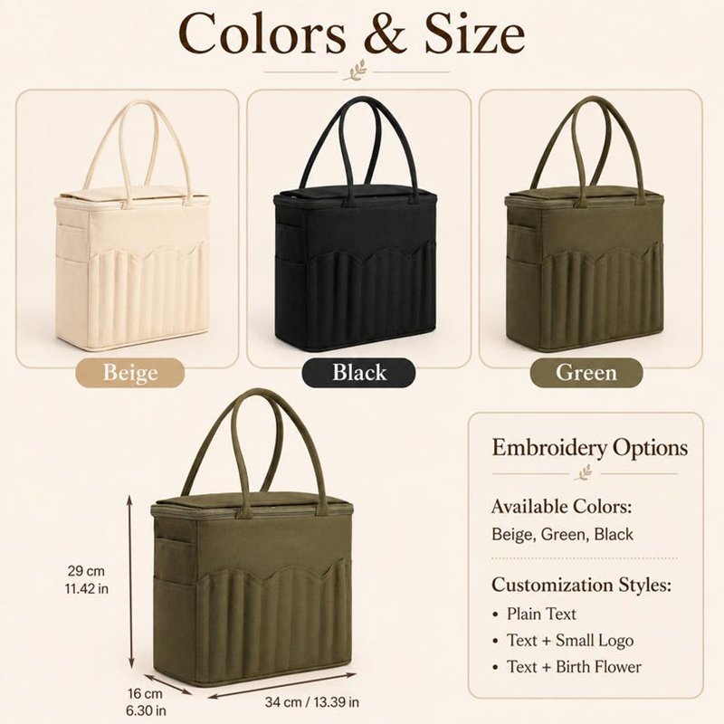 Knitting & Crochet Yarn Organizer Bag | Canvas Tangle-Free Storage with Needle Pockets