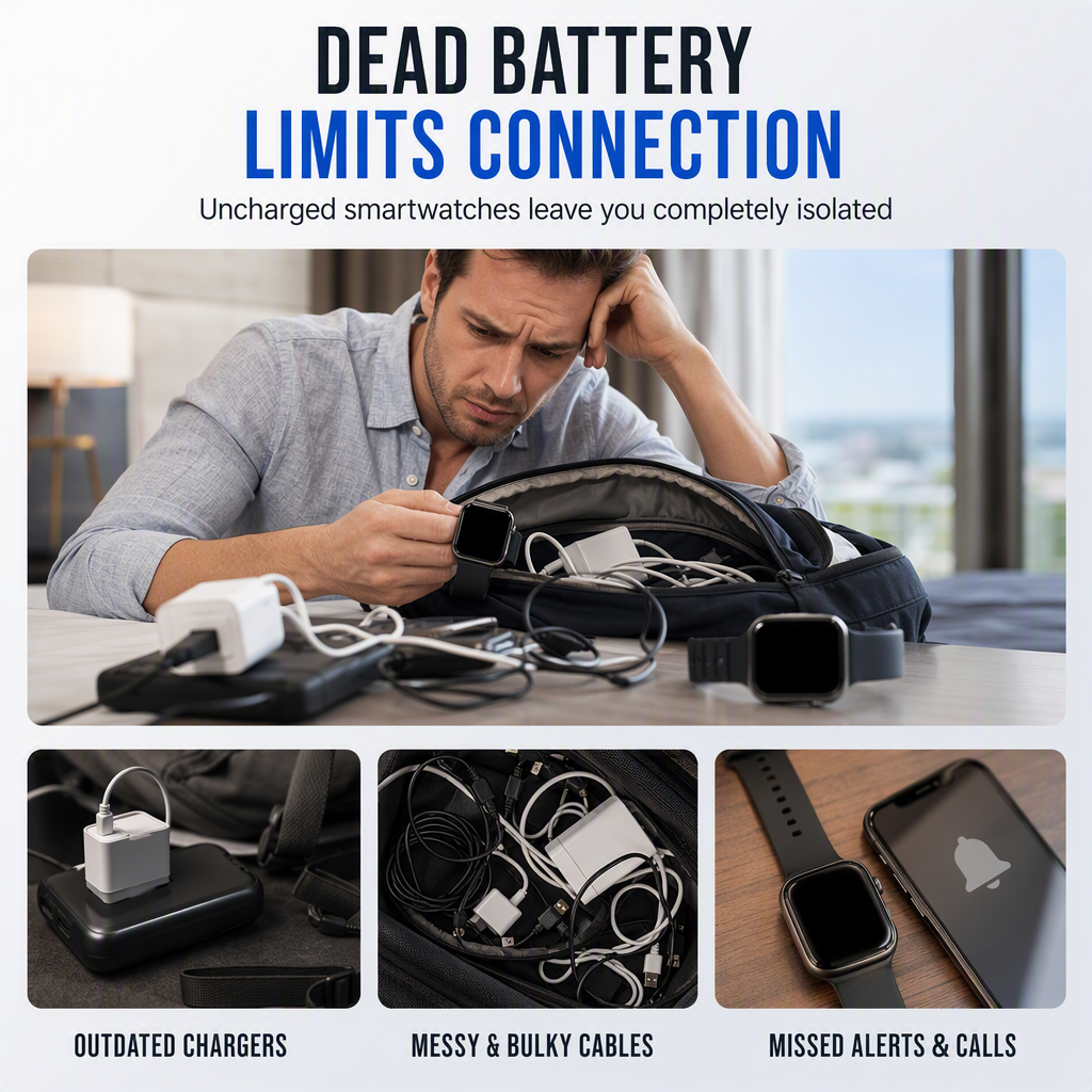 1800mAh Magnetic Wireless Power Bank Portable for Smartwatches