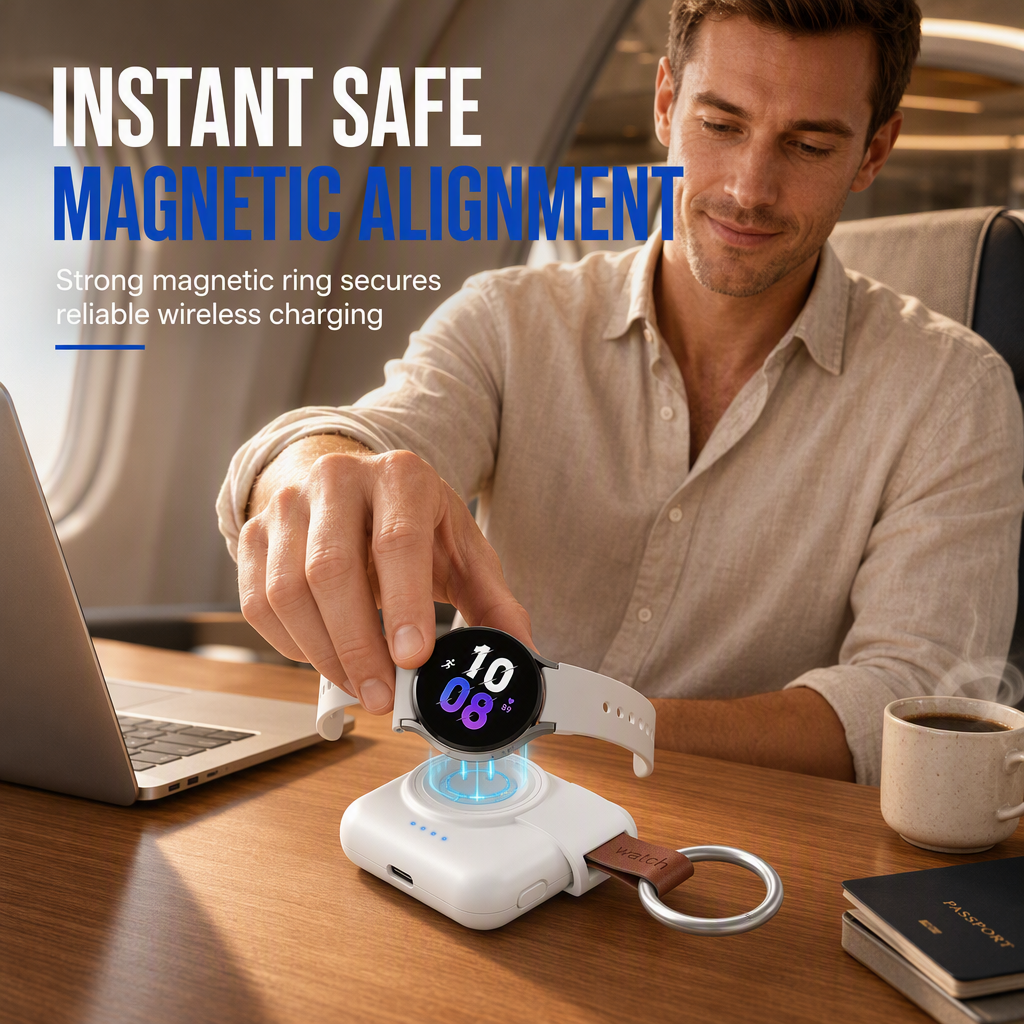 1800mAh Magnetic Wireless Power Bank Portable for Smartwatches