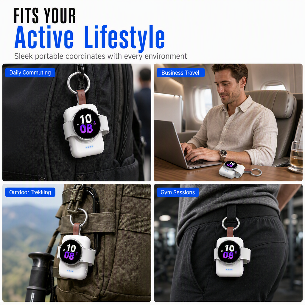 1800mAh Magnetic Wireless Power Bank Portable for Smartwatches