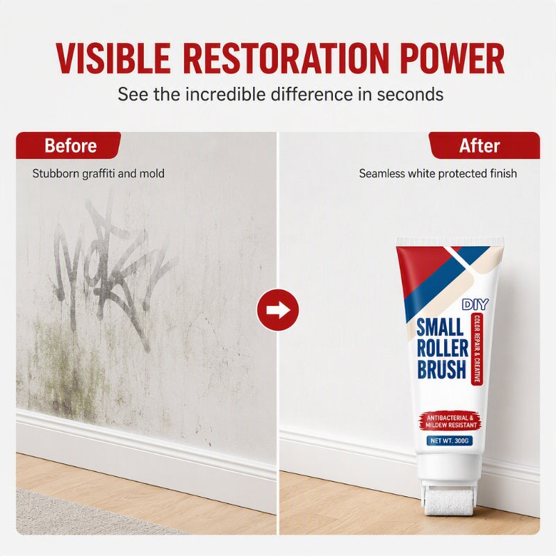 Waterproof Wall Repair Paste with Integrated Small Roller Brush