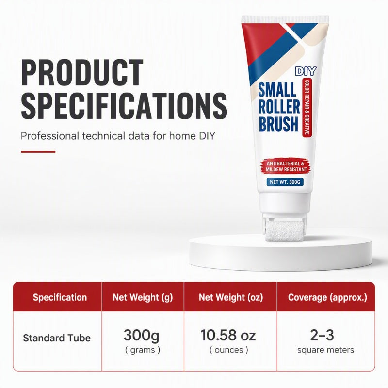 Waterproof Wall Repair Paste with Integrated Small Roller Brush