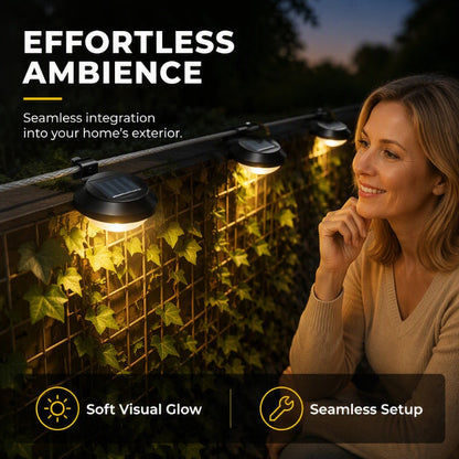 ☀️Solar Gutter & Fence LED Lights | Outdoor IP65 Waterproof Wall Lights with Auto Dusk to Dawn Sensor, No Wiring