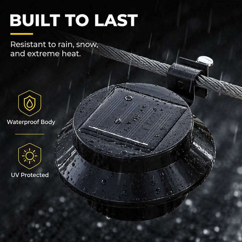 ☀️Solar Gutter & Fence LED Lights | Outdoor IP65 Waterproof Wall Lights with Auto Dusk to Dawn Sensor, No Wiring