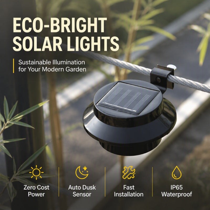 ☀️Solar Gutter & Fence LED Lights | Outdoor IP65 Waterproof Wall Lights with Auto Dusk to Dawn Sensor, No Wiring