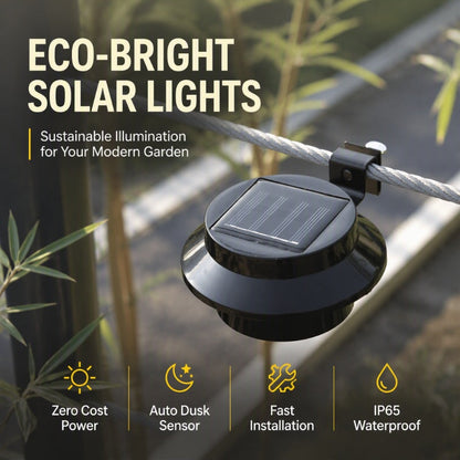 ☀️Solar Gutter & Fence LED Lights | Outdoor IP65 Waterproof Wall Lights with Auto Dusk to Dawn Sensor, No Wiring