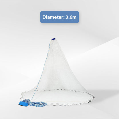 Hand Cast Fishing Net | 3/8" Mesh Bait Cast Net with Heavy Duty Sinkers for Saltwater & Freshwater