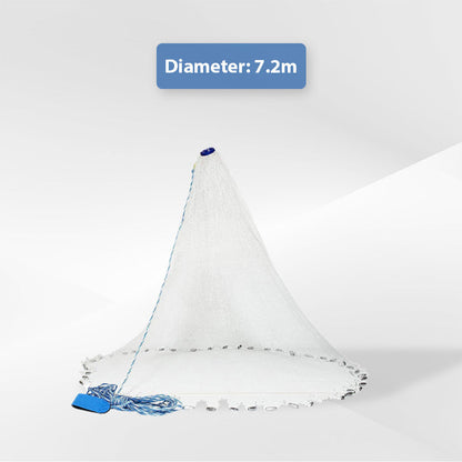 Hand Cast Fishing Net | 3/8" Mesh Bait Cast Net with Heavy Duty Sinkers for Saltwater & Freshwater