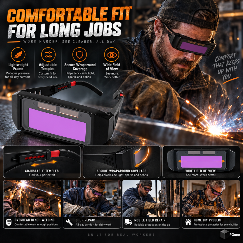Auto-Darkening Welding Goggles | Shade 11 True Color, UV/IR Protection for MIG TIG ARC