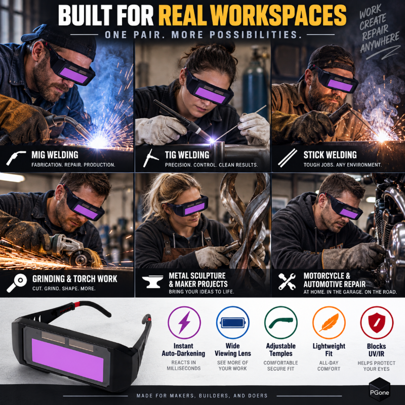 Auto-Darkening Welding Goggles | Shade 11 True Color, UV/IR Protection for MIG TIG ARC