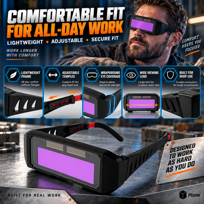Auto-Darkening Welding Goggles | Shade 11 True Color, UV/IR Protection for MIG TIG ARC