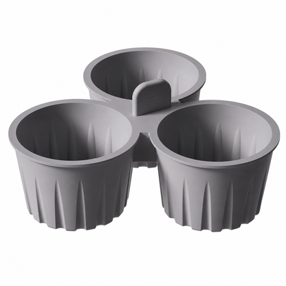 🍲3-Cavity Silicone Air Fryer Egg Mold | Non-Stick Food Grade with Lift Tab for Oven & Steamer