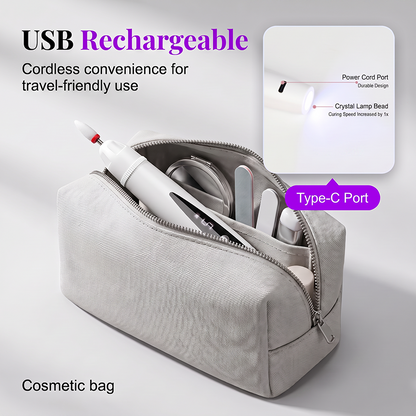 2-in-1 Cordless Nail Drill & UV Curing Lamp | 5-Speed Rechargeable for Gel & Acrylic
