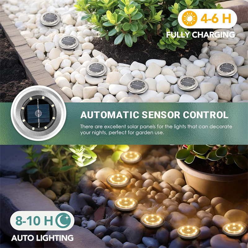 Outdoor Waterproof Solar Ground Light - 2 Pack/Set