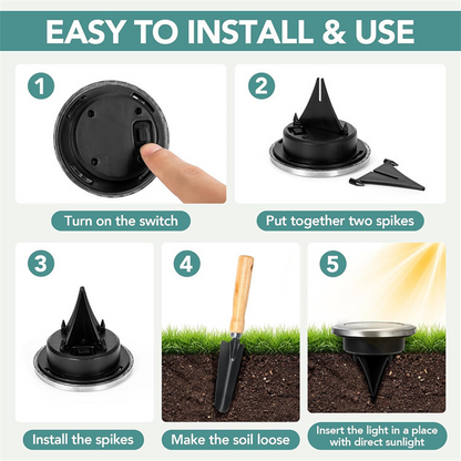 Outdoor Waterproof Solar Ground Light - 2 Pack/Set