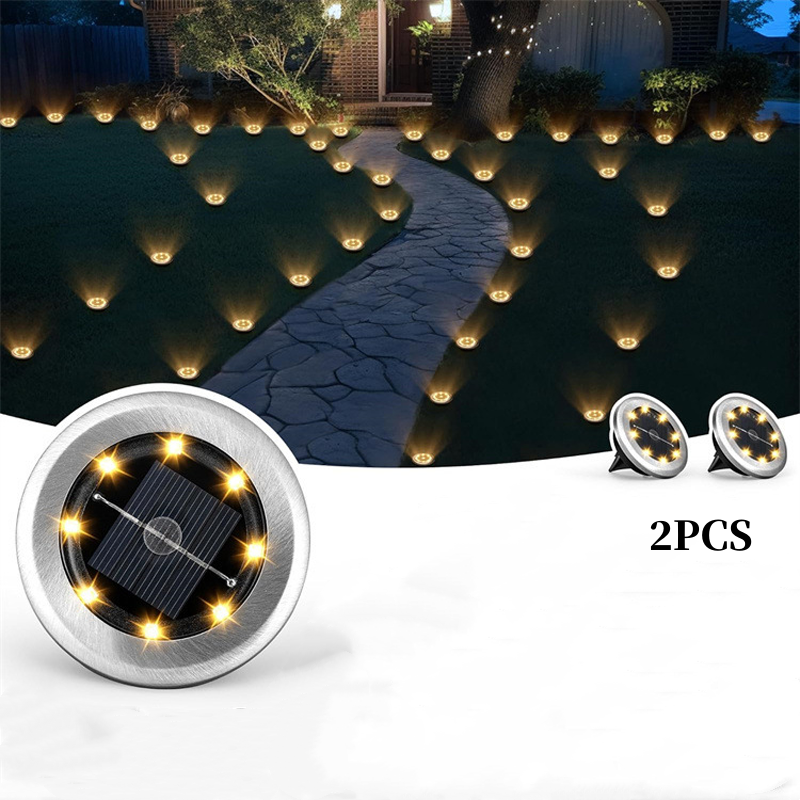 Outdoor Waterproof Solar Ground Light - 2 Pack/Set