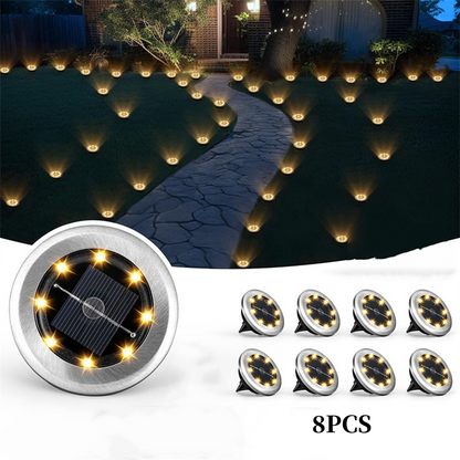Outdoor Waterproof Solar Ground Light - 2 Pack/Set