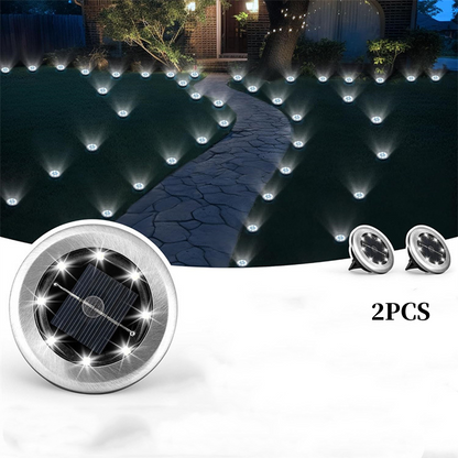 Outdoor Waterproof Solar Ground Light - 2 Pack/Set