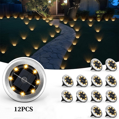 Outdoor Waterproof Solar Ground Light - 2 Pack/Set