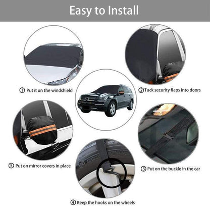 🔥Magnetic Windshield Snow Cover for Ice & Frost | All-Season Sunshade for Cars, SUVs & Trucks