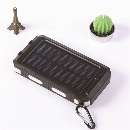 🔋Solar Power Bank with LED Flashlight & Compass | IPX4 Waterproof Portable Solar Charger for Camping, Hiking & Emergency