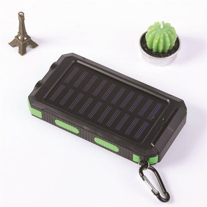 🔋Solar Power Bank with LED Flashlight & Compass | IPX4 Waterproof Portable Solar Charger for Camping, Hiking & Emergency