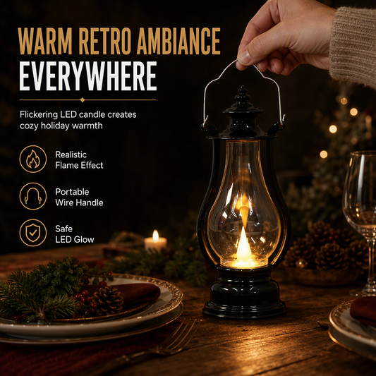 ✨✨Vintage LED Kerosene Lantern  | 🎃Halloween Indoor Hanging Decor with Flickering Flame🎃