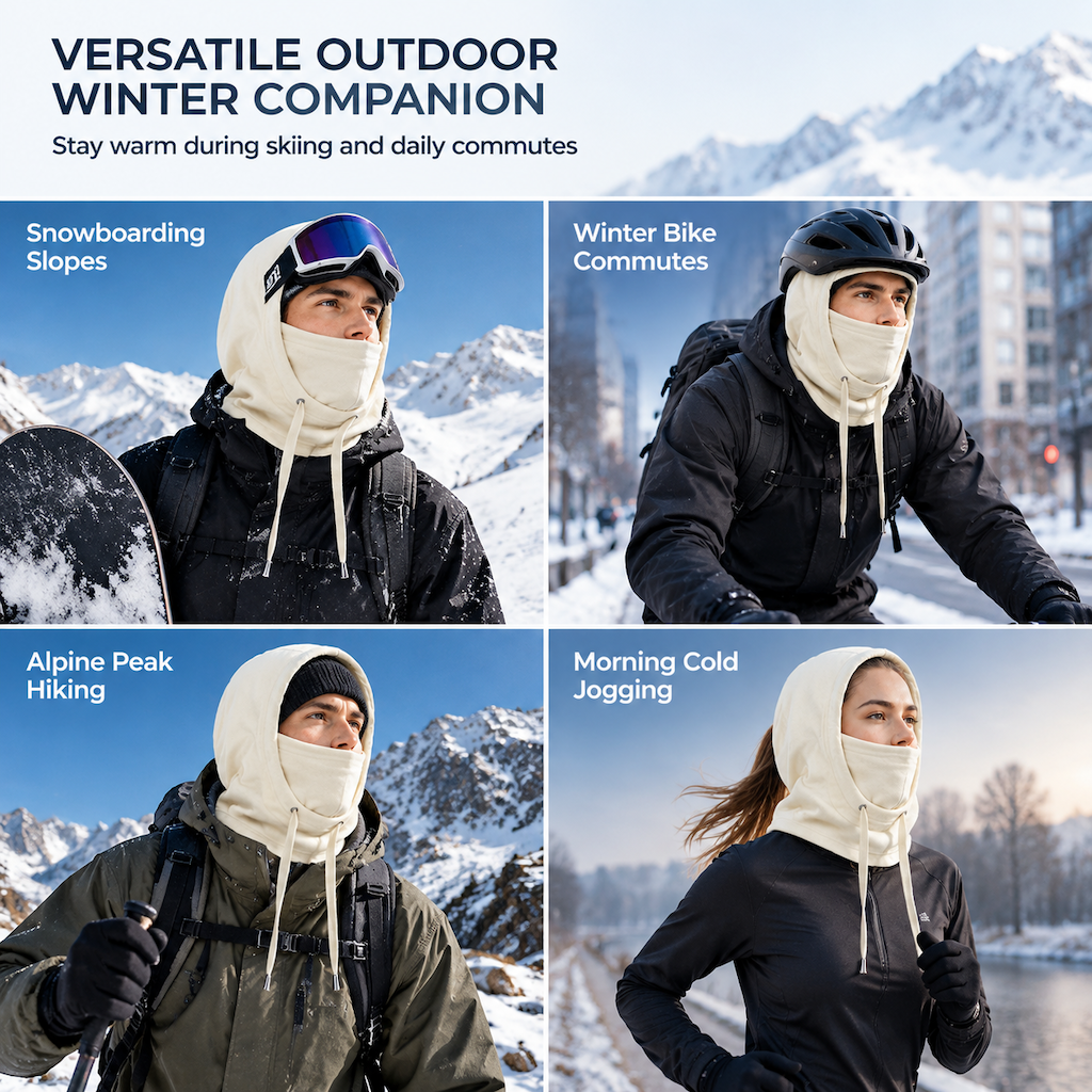 Thermal Fleece Ski Balaclava | Windproof & Breathable Full Face Mask for Skiing, Cycling & Motorcycle