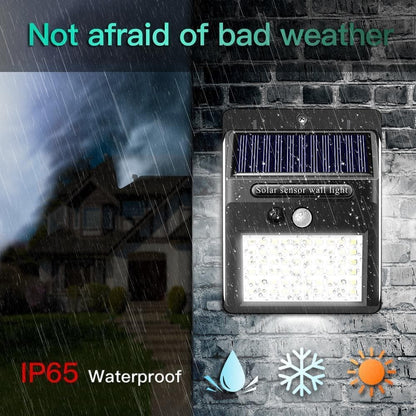 ✨✨140 LED Solar Motion Sensor Wall Light | 3 Modes, IP65 Waterproof for Garden, Fence, Yard & Garage