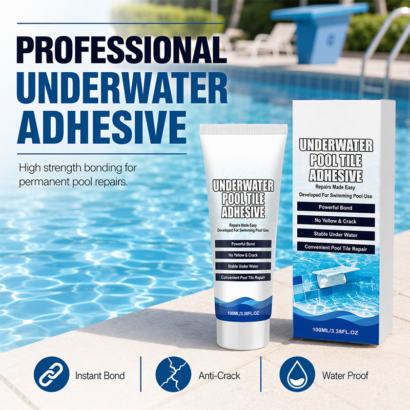 🏊✨Underwater Pool Tile Adhesive | Professional Strength Epoxy Repair for Ceramic, Mosaic, Stone & Fountain