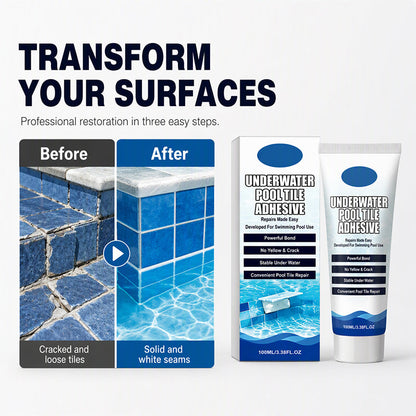🏊✨Underwater Pool Tile Adhesive | Professional Strength Epoxy Repair for Ceramic, Mosaic, Stone & Fountain