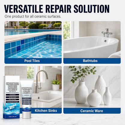 🏊✨Underwater Pool Tile Adhesive | Professional Strength Epoxy Repair for Ceramic, Mosaic, Stone & Fountain