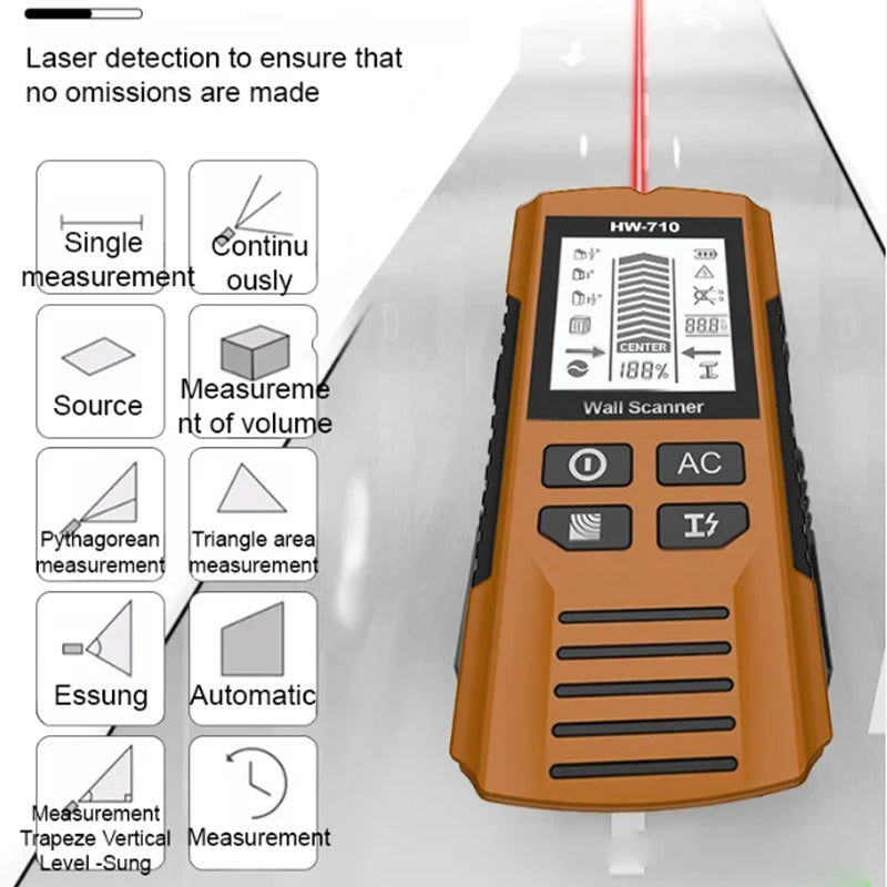 5-in-1 Wall Stud Finder Scanner | LCD Display Metal, Wood & Live Wire Detector for Drilling & Home Renovation
