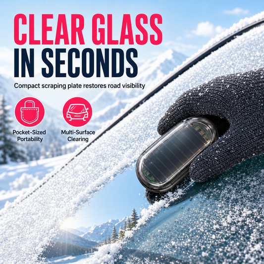 Scratch-Free Car Windshield Ice Scraper | Compact Fast Frost & Snow Remover for Winter Commute