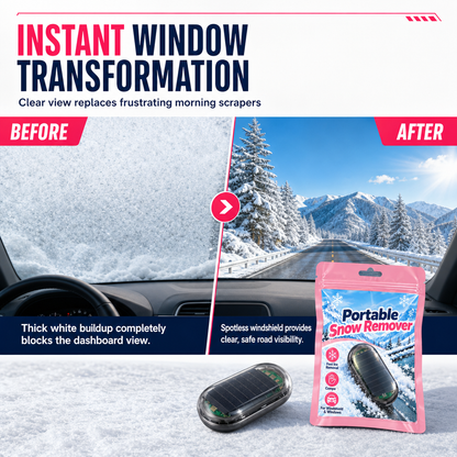 Scratch-Free Car Windshield Ice Scraper | Compact Fast Frost & Snow Remover for Winter Commute