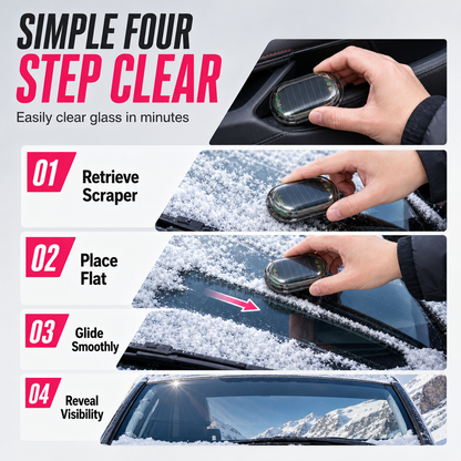 Scratch-Free Car Windshield Ice Scraper | Compact Fast Frost & Snow Remover for Winter Commute