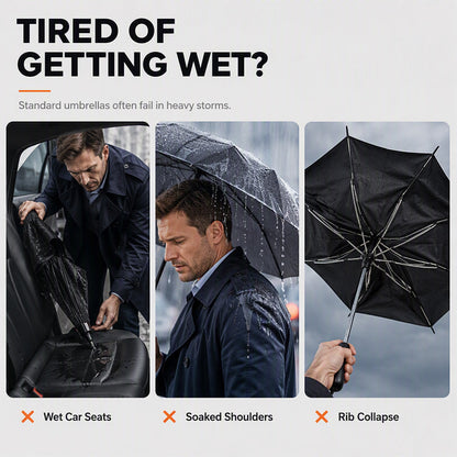☂️62 Inch Windproof Folding Umbrella | Double Canopy Vented, Auto Open for Men & Women