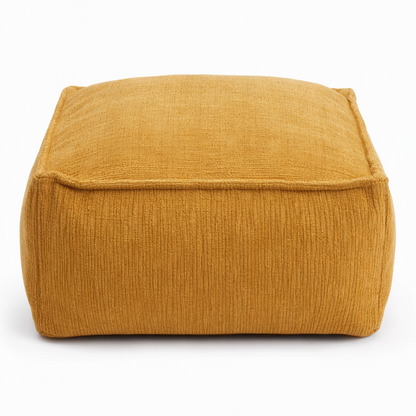 Unstuffed Square Pouf Cover | Storage Ottoman Slipcover for Living Room, Bedroom & Clothes Storage, Washable 45x45x23cm