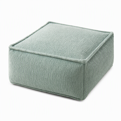 Unstuffed Square Pouf Cover | Storage Ottoman Slipcover for Living Room, Bedroom & Clothes Storage, Washable 45x45x23cm