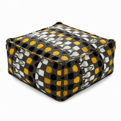 Unstuffed Square Pouf Cover | Storage Ottoman Slipcover for Living Room, Bedroom & Clothes Storage, Washable 45x45x23cm